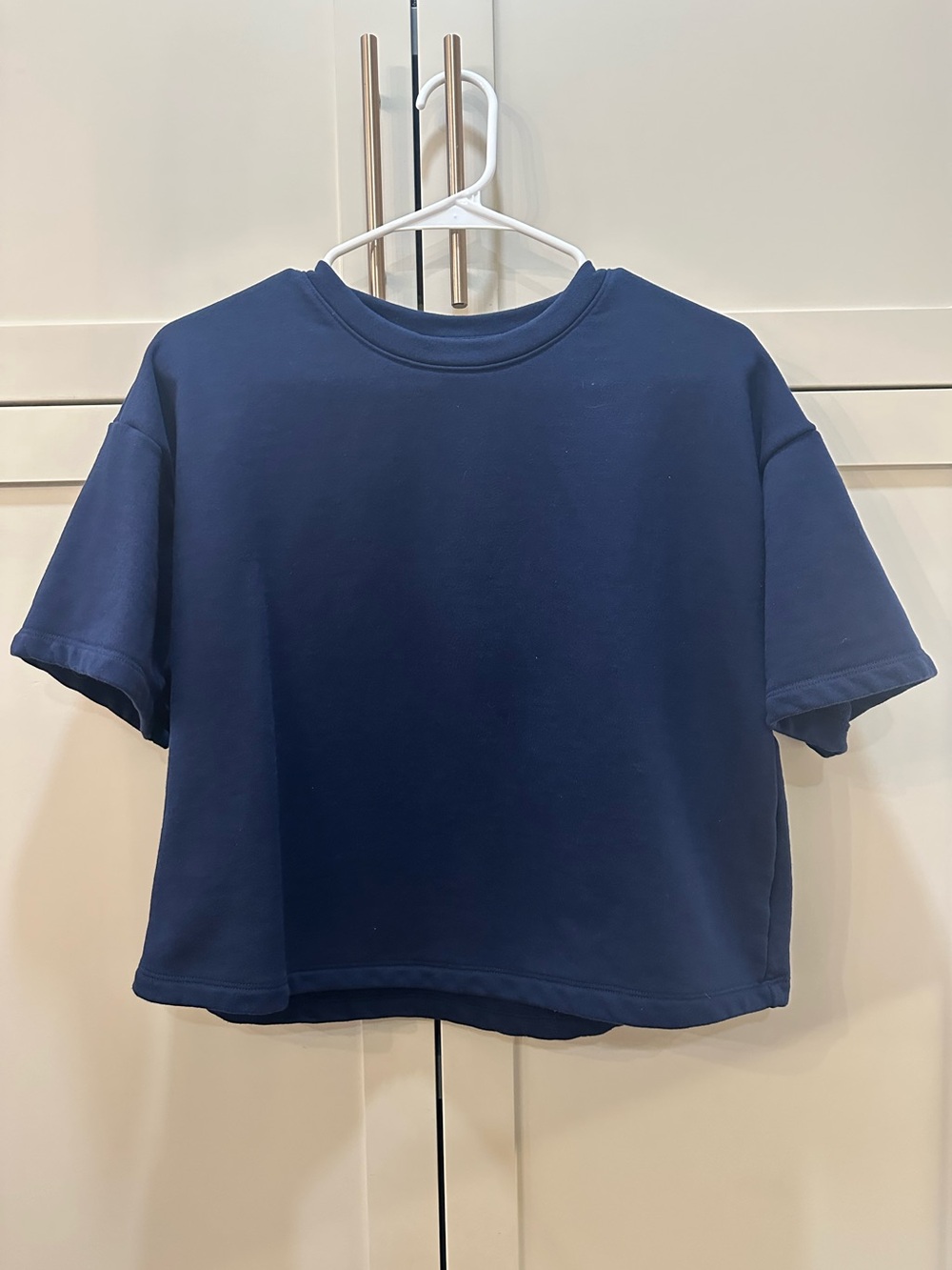 Cropped Navy Boxy Tee- M